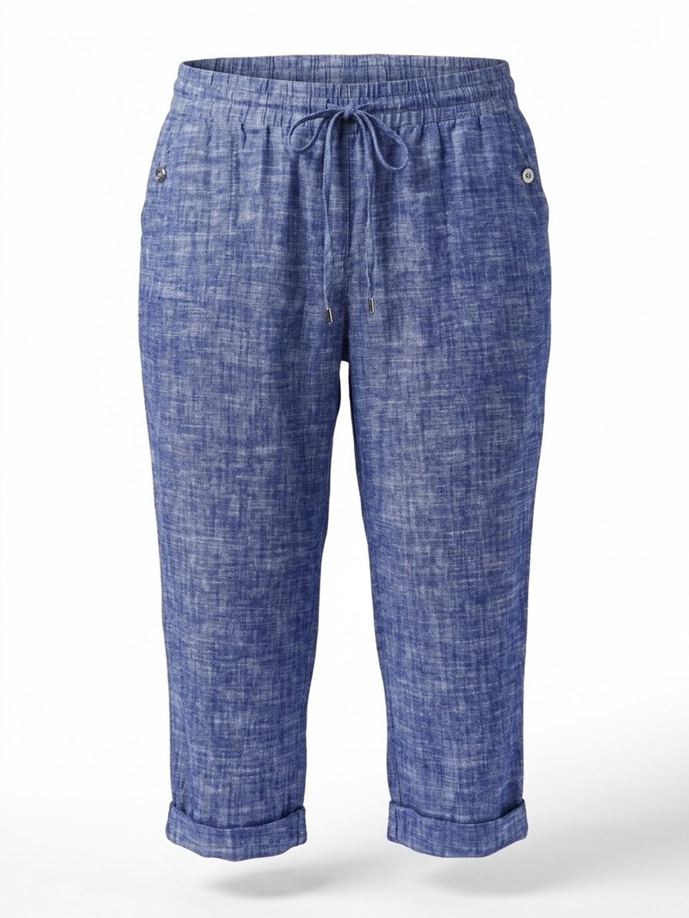 Jones New York XL Linen Blend Blue Drawstring Pants
